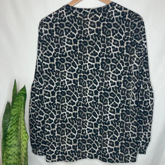 Michael Kors|Women's leopard long sleeve blouse - Picture 11 of 13